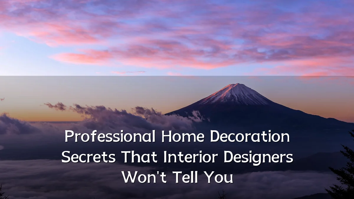 Professional Home Decoration Secrets That Interior Designers Won't Tell You